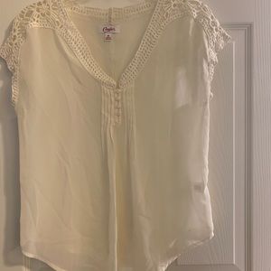Candies Ivory sheer shirt